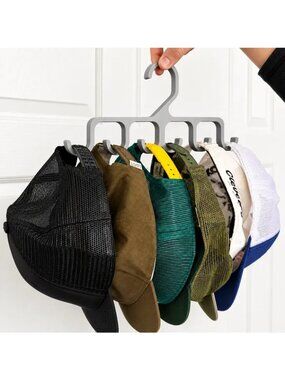 Hat Rack Organizer | Holds 6 Baseball Caps Snapbacks & Fitted Hats